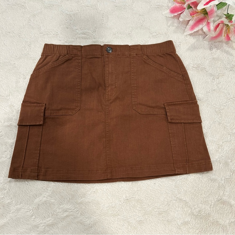 SO - Brown Cargo Mini Skirt - 15/32W